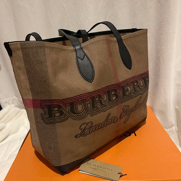 Burberry Canvas Reversible Tote - Picture 8 of 10
